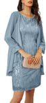 Women's Light Gray Blue Wedding Gue