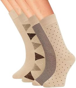 Men Bamboo Dress Socks Size 9–12,Navy Blue Patterned Business Socks