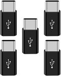 5Pack Micro USB to USB C Adapter, tunghey Aluminum USB Type C Adapter Convert Connector Compatible with Galaxy S10e S9 S8 Plus Note 9 8, L-G V40 V35 V30 V20 G7 G6 G5,Mac-Book,Pi-xel 2 XL,Mo-to Z2 Z3