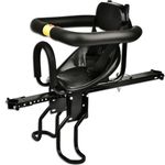 Holwim Bicycle Front Seat, Upgraded Version Front Baby Child Bike Seat with Soft Back, Hard Cushion, Pedal Support, for Folding Bicycle, MTB