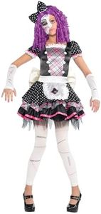 Amscan Halloween Party Horror Cosplay Costume de poupée mystérieuse brisée-12-14 1 pièce, 999687, Multicore, 12-14 Ans