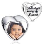 2Burned Custom Personalised Stainless Steel 316 Love Heart Photo Charm (Always)