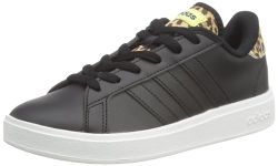 adidas Women's Grand Court Base 2.0 Sneakers, core Black/core Black/Pulse Lime, 6 UK