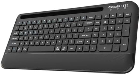 Amkette Optimus Pro Max Multi Device (4in1) Rechargeable Wireless Keyboard/Bluetooth Keyboard with Scissor Keys | One Click Device Switching and AI Access for MacOS, Windows, Android & iOS (Black)