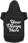 Personalized Dog Hooded Sweatshirt Custom Pet Pullover Hoodie Text/Image Small/Medium/Large Dogs,Puppy,Cat and Kitten Black