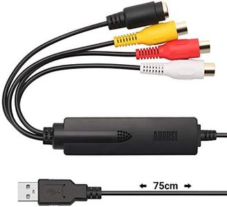 August VGB350 USB Video Capture Card Grabber Transfer VHS Mini DV Hi8 DVD to Computer for Windows 11 Home/Pro, 10, 8, 7, Composite S-Video, PAL/NTSC/SECAM, Convert Video from VCR & Camcorder