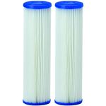 Pentair Pentek R50 Sediment Water Filter, 10-Inch, Under Sink Pleated Polyester Filter Cartridge, 10" x 2.5", 50 Micron, Pack of 2