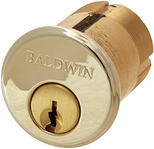 Baldwin 8326 Mortise Cylinder C Keyway for 2" Thick Doors, Lifetime Polished Brass