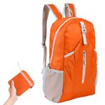 Mayoii Ultra Lightweight Foldable Backpack,20~35L Waterproof Small Backpack for Women Men,Packable Rucksack Hiking Backpack Travel for Outdoor Walking Camping Biking Sport (Orange)