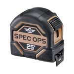 Spec Ops Tools 25-Foot Tape Measure, 1 1/8" Double-Sided Blade, Military-Grade Composite Case, 3% Donated to Veterans,