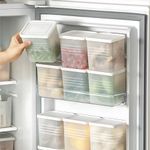 Satpurush Fridge Storage Boxes (Pack of 8) Freezer & Refrigerator Organizer Containers Kitchen Storage Container Set Kitchen Accessories Items for Home 1200 ml Food Storage Box