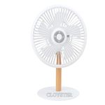 Cloyster Rechargeable Table Fan, Portable USB Fan with Clip, Auto Oscillation with 4 Wind Modes, Fan with Up To 12 Hour Run Time, Office, Baby Stroller, Sport, Home, Camping (WHITE)