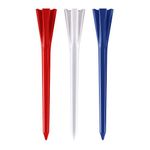 IZZO Golf Plastic Golf Tees, 1.5 Inch, Red/White/Blue