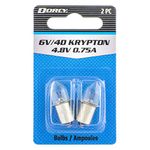 Dorcy 41-1663 6V/4D - 4.8V 0.75A Bayonet Base Krypton Replacement Bulb, 2-Pack