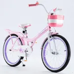 RoyalBaby Princess Girl Children's Bicycle Outdoor Ride-On Bike with Kickstand, Adjustable Seat, and Basket, 20 Inch, Jenny Light Pink