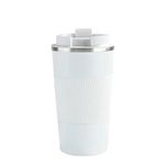 Wosta Insulated Travel Coffee Mug 2.0 | Double Wall Vacuum Stainless Steel Fat-Bottomed Coffee Cup Tumbler with Spill Proof Flip Lid for Hot and Ice Beverages (White Color, 510 Ml)