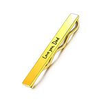 OTXIXTO Personalized Gold Tie Clips for Men Tie Bar Clip Stainless Steel Mens Tie Clip Accessories Jewelry Business Wedding Gifts for Dad Boyfriend Husband Groomsmen Groom