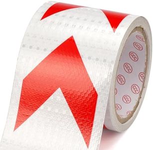 Nastro Catarifrangente Adesivo, 10cm x 10m Strisce Catarifrangenti Adesive,Nastro Adesivo Catarifrangente,Nastro Segnaletico Adesivo Rosso e Bianco,Impermeabile Nastro Riflettente Adesivo per Auto