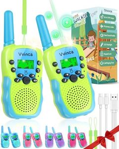 Vvinca Walkie Talkies for Kids Rechargeable Toys for Ages 5-7, Long Range 22 Channels 2 Way Kids Walkie Talkie with Flashlight for Camping Hiking Indoor Outdoor 3 4 5 6-12 Boy Girl Christmas Birthday