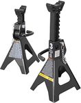 Torin AT43002AB Steel Jack Stands: Double Locking, 3 Ton (6,000 lb) Capacity, Black, 1 Pair