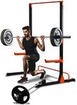 SQUATZ Adjustable Squat Rack Stand - Barbell Rack With Safe Locking System, Landmine Attachment Compatible with Standard and Olympic Barbells, Stand Home Gym Weight Rack, Weight Capacity: 800lbs