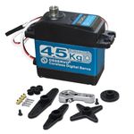 HOOYIJ 45KG Coreless Motor Digital RC Servo, Stainless Steel Full Metal Gear High Torque High Speed Programmable Waterproof RC Steering Servo for 1:8 1:10 Crawler Buggy Truggy RC Car Robots 270 Degree