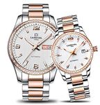 TEINTOP Carnival Couple Mechanical Watches Men and Women for Her or His Set of 2 (Gold White)