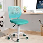 Homy Casa Ergonomic Office Desk Chair for Students Teen - Colorful Upholstery Task Chairs Breathable Back, Adjustable Tilt for Study Room Dormitory Computer, Turquoise Mesh