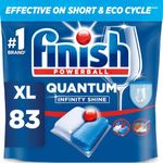 Finish Dishwasher Tablet, Quantum Infinity Shine, 83 Tabs, Fresh Scent, For a Fast Dissolving Clean and Sparkling Shine