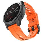 OVERSTEP Compatible with Garmin Fenix 5 Watch Band, 22mm Soft Silicone Bands for Fenix 5/Fenix 5 Plus/Fenix 6/Fenix 6 Pro/Forerunner 935/Forerunner 945/Approach S60/Quatix 5 Smartwatch (Orange)