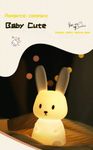 SOLIDEE Bunny Baby Night Light with 7 Light Changes & Tap Control & USB Charging (1200 mAh) & Timing Function Bedside Lamp Nursery Decoration Gifts Toy Sleeping Lights Silicone Night Light Children