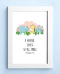 Elben Creatives - A friend loves at all times - Proverbs 17:17 Children Bible Verses Frames/Christian Gift for Children