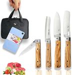 SENBON 440A stainless steel Gift wrapped 4 piece set sharp pocket folding Japanese chef knife universal peeling knife bread knife Combination set portable kitchen knives with natural olive handle