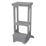 Little Partners® Explore 'N Store™ Learning Tower® Kids Adjustable Kitchen Step Stool for Toddlers or Any Little Helper, Kitchen Learning Tower, Child Helper Tower Stool for Toddler(Silver Drop)