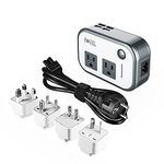 Foval Power Step Down 220V to 110V Voltage Converter with 4-Port USB International Travel Adapter - [Use for US appliances overseas]