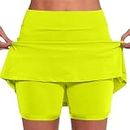 Skorts for Women with Pockets High Waist Athletic Shorts Lightweight Skirt for Running Tennis Golf Workout Sports