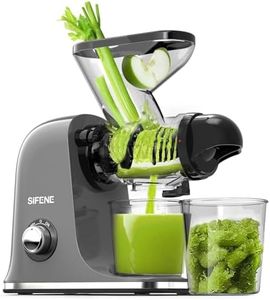 SiFENE Cold Press Juicer Machine, Compact Single Serve Slow Masticating Juicer, Vegetable and Fruit Juice Extractor Maker Squeezer, Easy to Clean, Non-BPA
