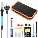 60W Soldering Iron Kit, Adjustable Temperature Welding Tool with LCD Digital Soldering Welding Iron Kit Household Electronic Soldering Repair Tools