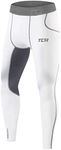 TCA Men's SuperThermal Compression Armour Base Layer Thermal Under Tights - Pro White, XXL Men