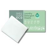 Simple Living Eco Laundry Detergent Sheets UK Simplify Your Laundry with Compact Laundry Sheets Detergent Eco Washing Detergent Sheets Non Bio & Skin-Friendly Travel Wash (64 Sheet Pack, Spring Fresh)