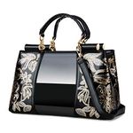 Nevenka Women Patent Leather Fashion Handbags (BLACK)