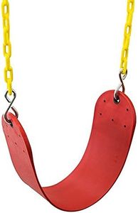 Squirrel Products Heavy Duty Strap Swing Seat - Playground Swing Seat Replacement and Carabiners for Easy Install - Red