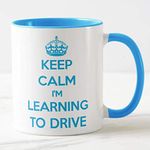 Keep Calm I'm Learning to Drive Coloured Mug Gift Present Learner Driving Lessons (Blue)