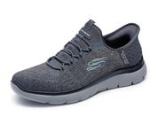 Skechers Mens Summits - Key PACE Casual Slip On Shoe Charcoal Black