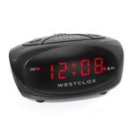 Westclox 70044A (Black) Super-Loud LED Electric Alarm Clock, Standard