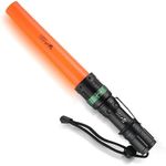 ULTRAFIRE 11-Inch Signal Traffic Wand LED Flashlight with Strobe Mode, Wrist Strap Lanyard, 250 Lumens, Orange Finish