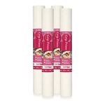 Con-Tact Brand Grip Prints Shelf Liner, Durable and Non-Adhesive Liners, Non-Slip Drawer and Cabinet Liner, 18" x 8', White, Pack of 4 Rolls