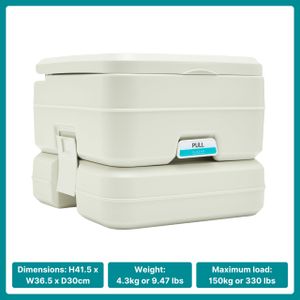 Hi-Gear Portable Toilet 13L – Cream, Lightweight Camping Toilet