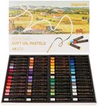 LIGHTWISH Professional Oil Pastels, 48 Vibrant Colors Plus 4 White, Set of 52, Creamy and Pigmented Artist Soft Oil Pastels for Blending, Layering & Shading