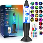 Large Black Liquid Motion Lamps 17 Colors Changing with Remote, 16 Inch Giant LED Table Lamp for Adults Kids, Mood Lighting Night Light for Bedroom Nightstand Office Decor, Birthday Christmas Gifts